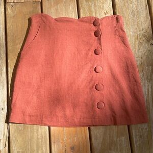Altar’d State Orange Linen Skirt Small